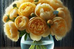 bouquet-of-yellow-peonies-with-water-drops