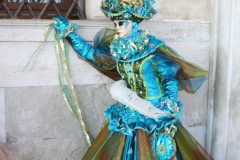 woman in traditional carnival costume, in the famous Venice Carnival